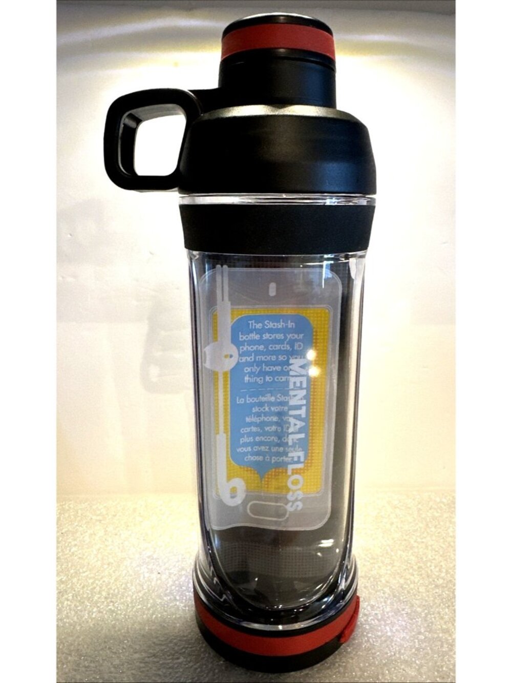 Primula Stash-In Water Bottle 16 Oz. With Audio Port - Holds Phone ID Cards New